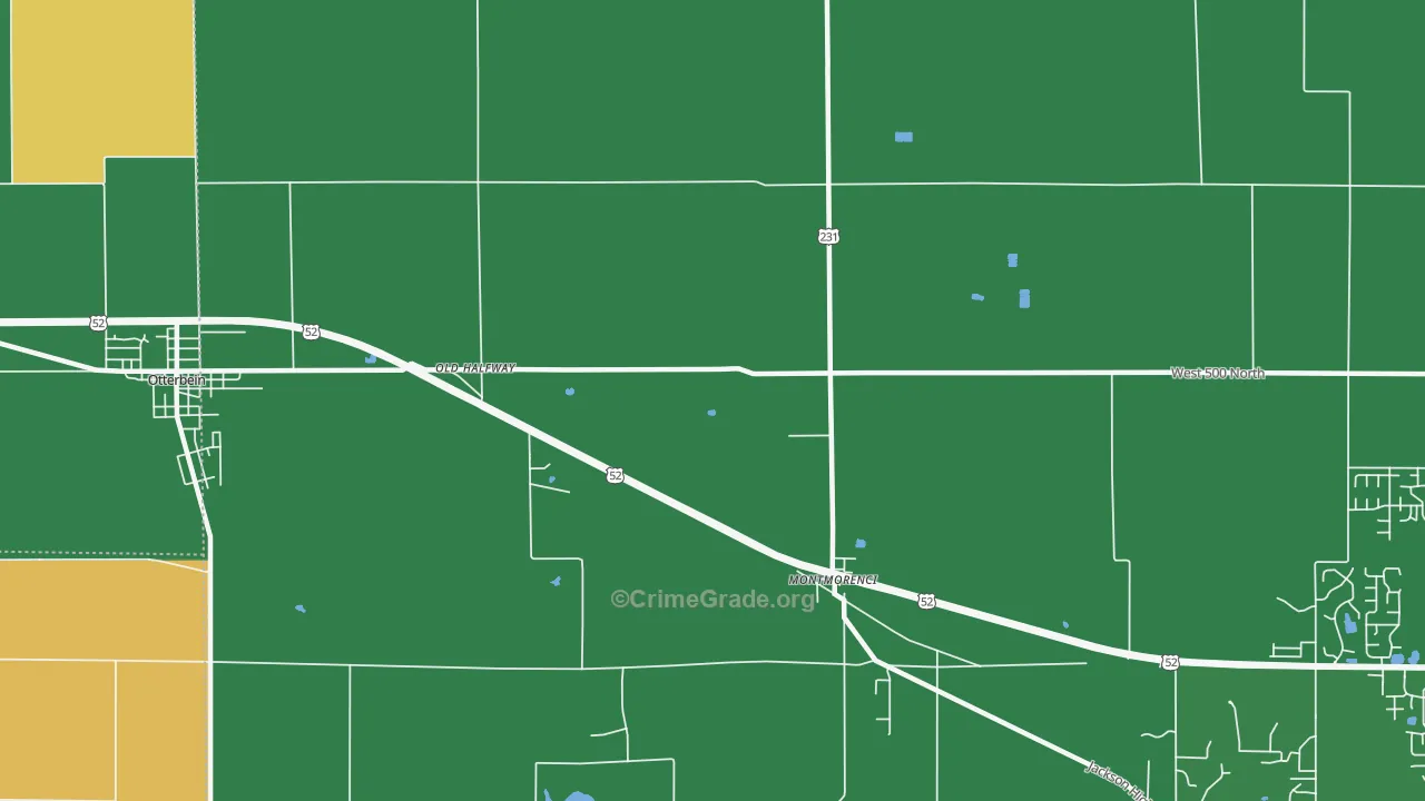 Montmorenci, IN Map of Drug-Related Crime Rates