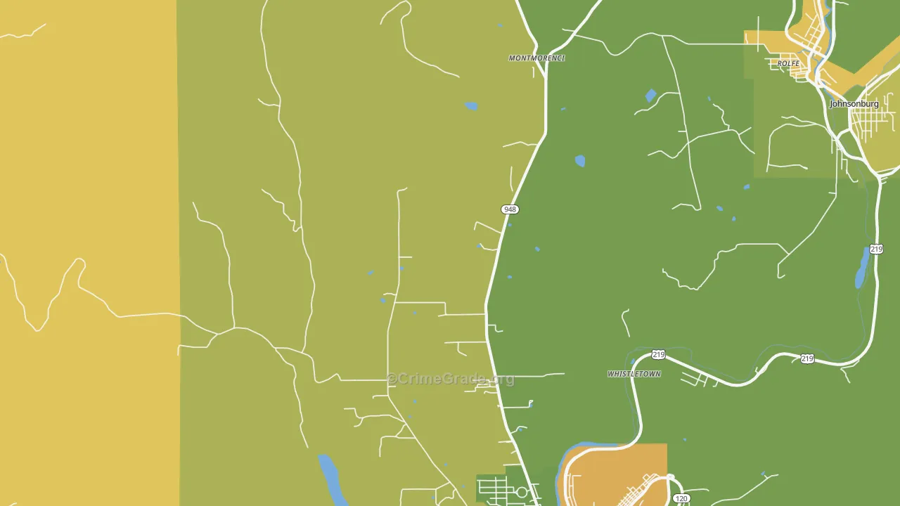 Montmorenci, PA Map of Drug-Related Crime Rates