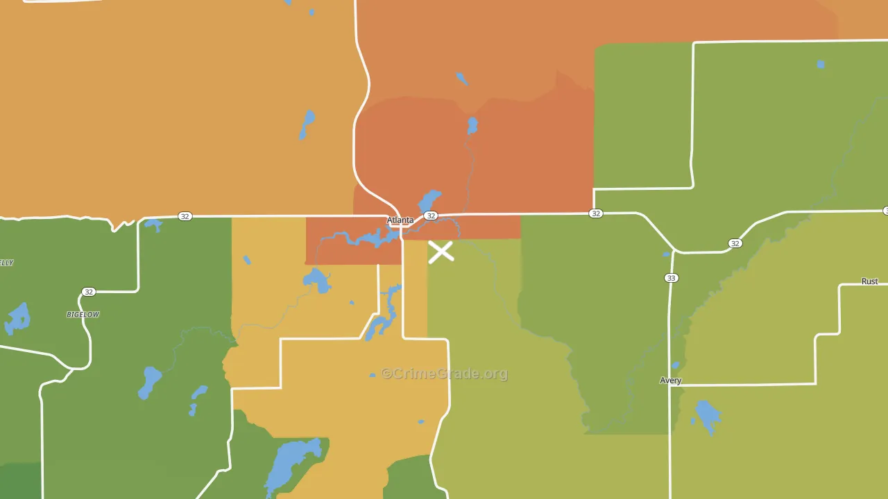 Montmorency County, MI Map of Drug-Related Crime Rates