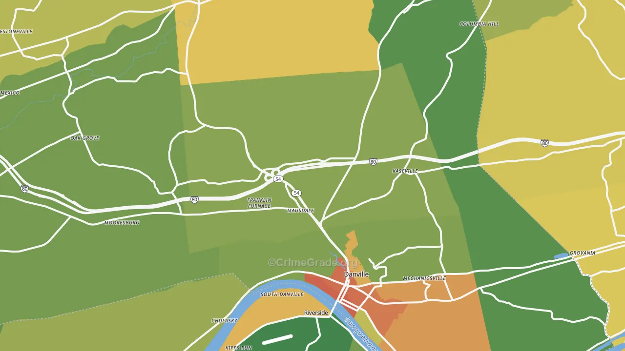 Montour County, PA Map of Drug-Related Crime Rates