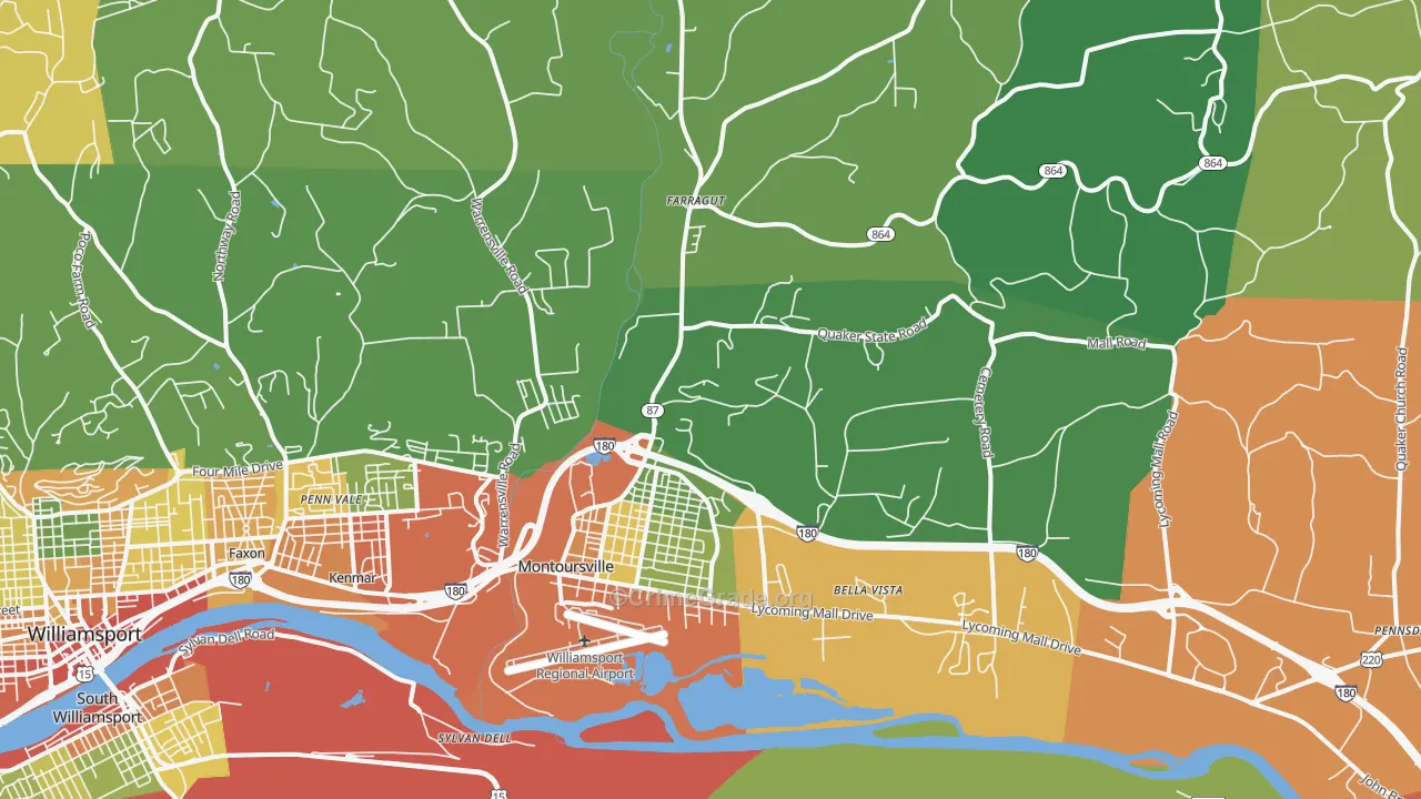 Montoursville, PA Map of Drug-Related Crime Rates
