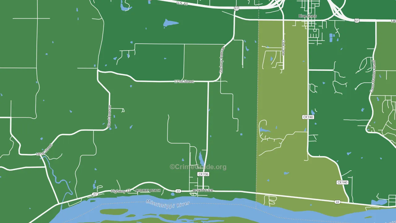Montpelier, IA Map of Drug-Related Crime Rates