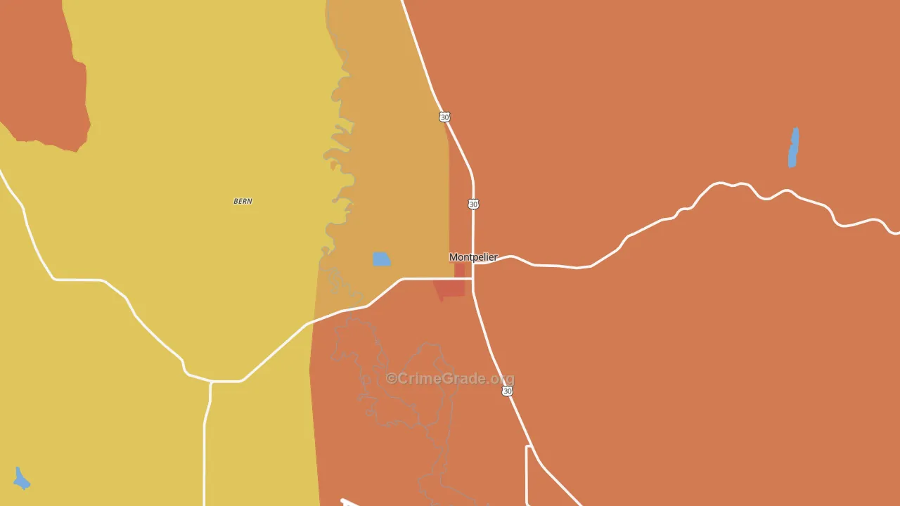 Montpelier, ID Map of Drug-Related Crime Rates