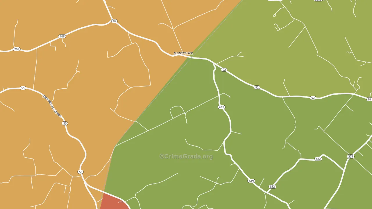 Montpelier, KY Map of Drug-Related Crime Rates