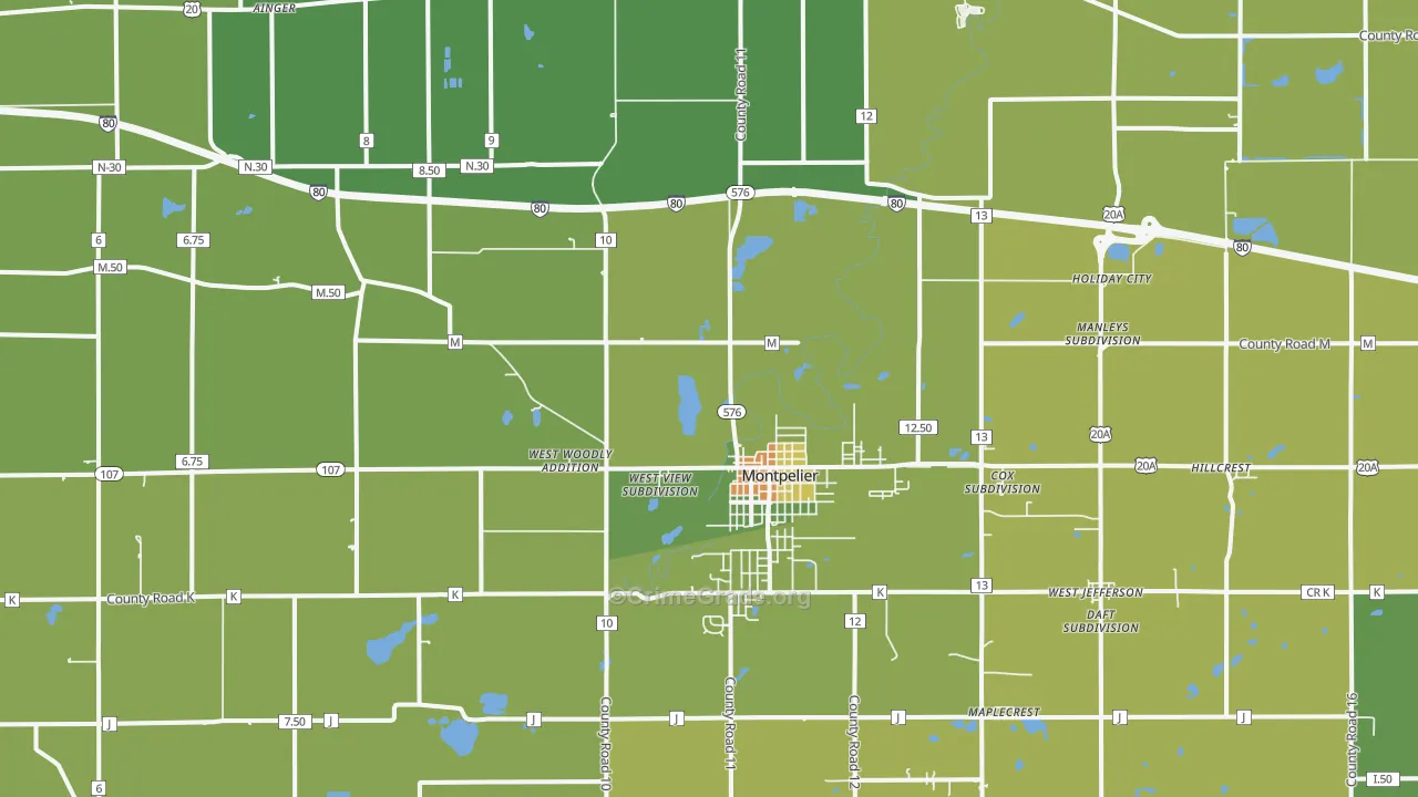Montpelier, OH Map of Drug-Related Crime Rates