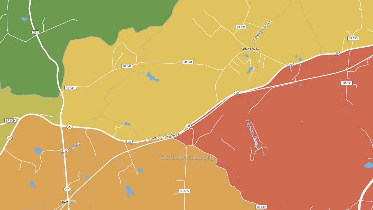 Montpelier Station, VA Map of Drug-Related Crime Rates