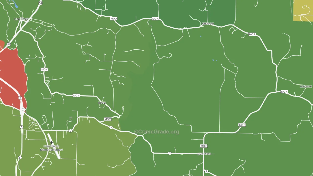 Montreal, MO Map of Drug-Related Crime Rates