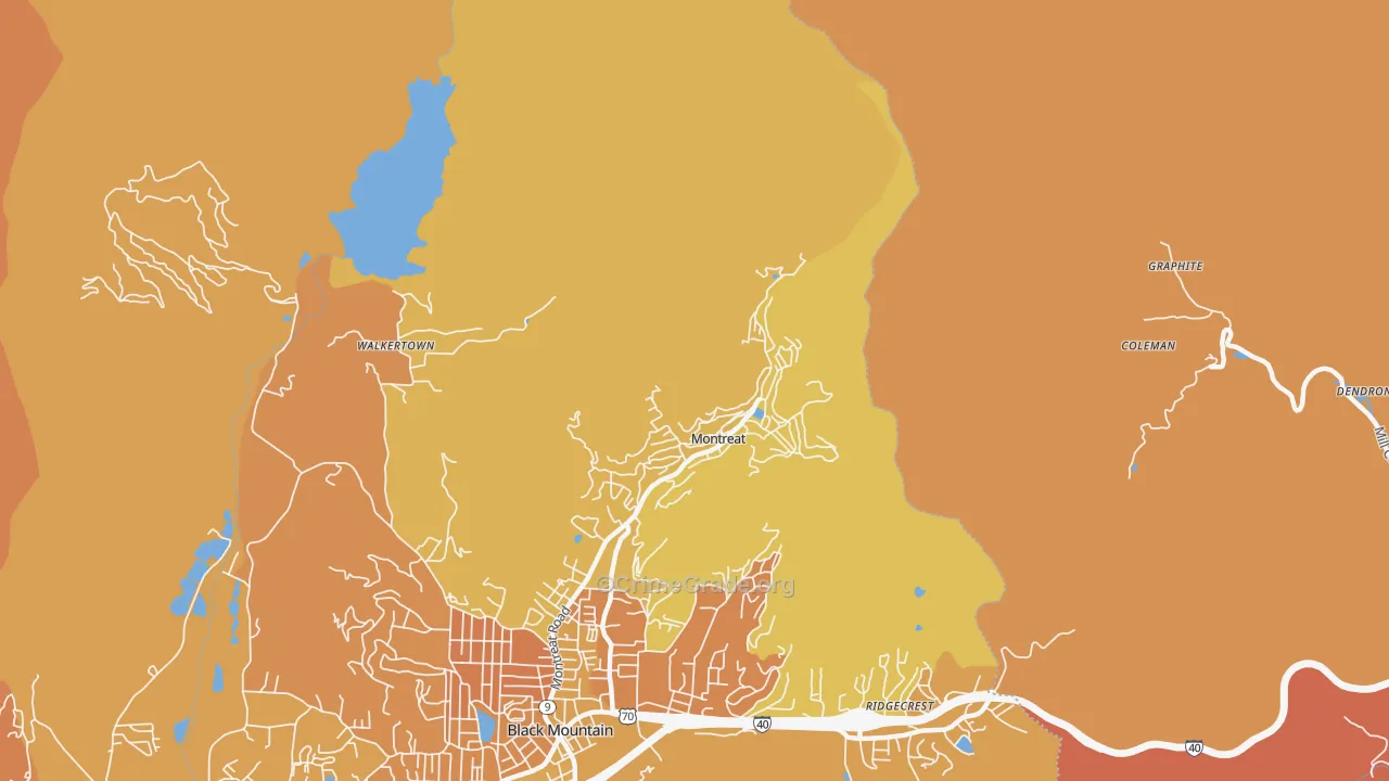 Montreat, NC Map of Drug-Related Crime Rates