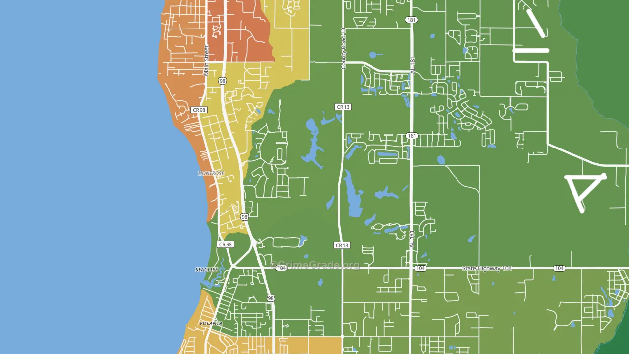 Montrose, AL Map of Drug-Related Crime Rates