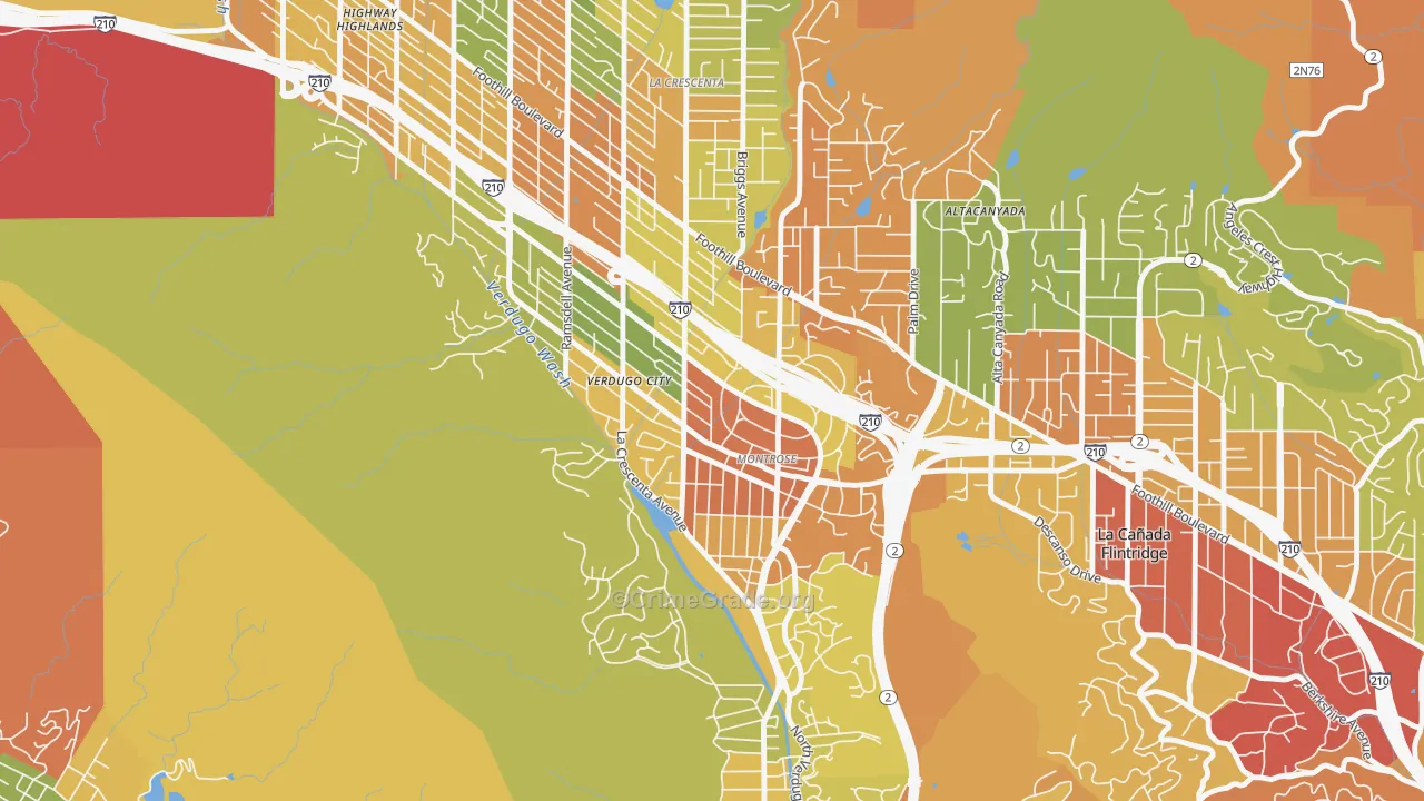 Montrose, CA Map of Drug-Related Crime Rates