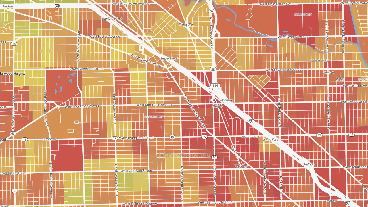 Montrose, Chicago, IL Map of Drug-Related Crime Rates