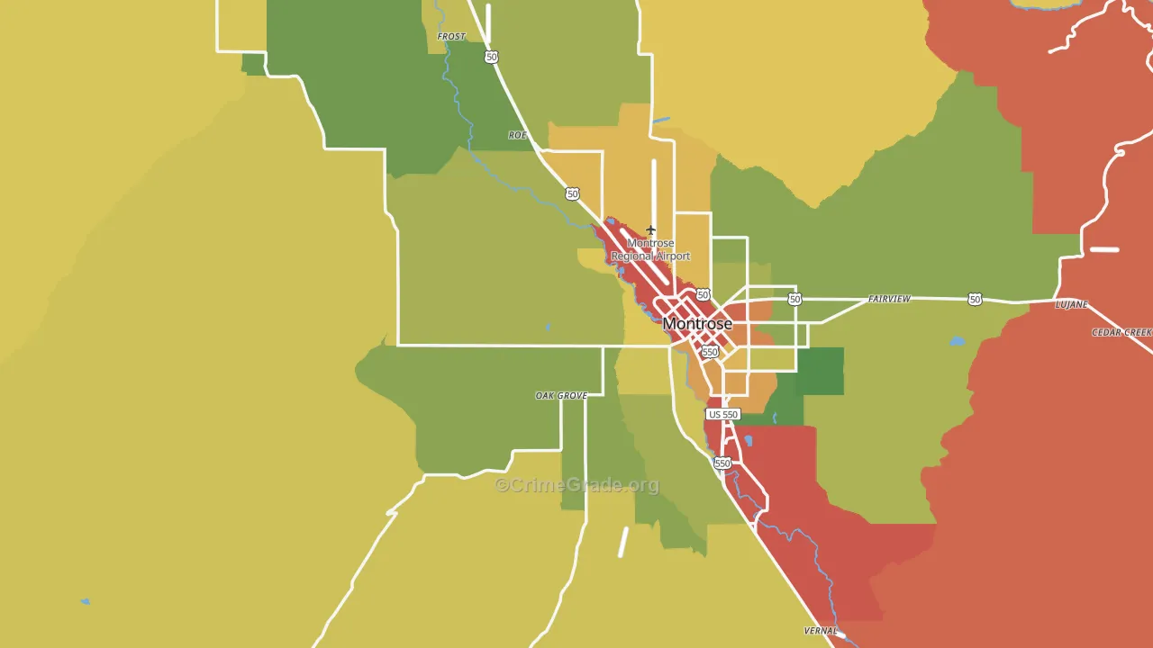 Montrose County, CO Map of Drug-Related Crime Rates