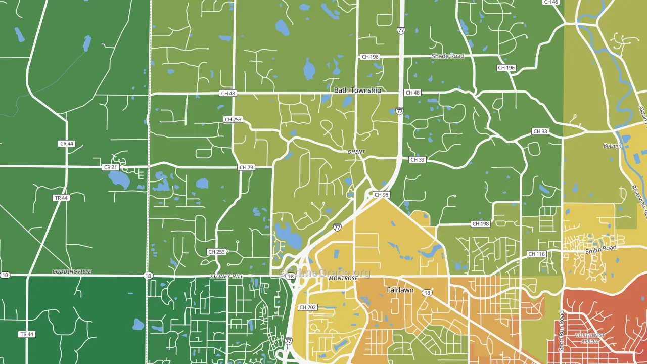 Montrose-Ghent, OH Map of Drug-Related Crime Rates