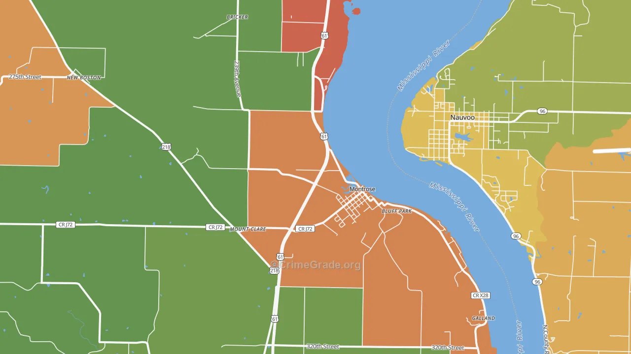 Montrose, IA Map of Drug-Related Crime Rates