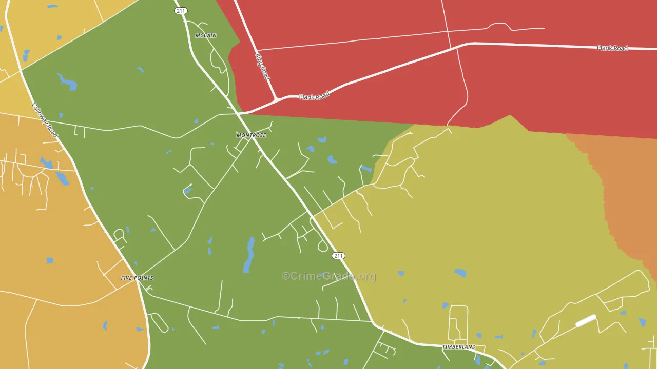 Montrose, NC Map of Drug-Related Crime Rates