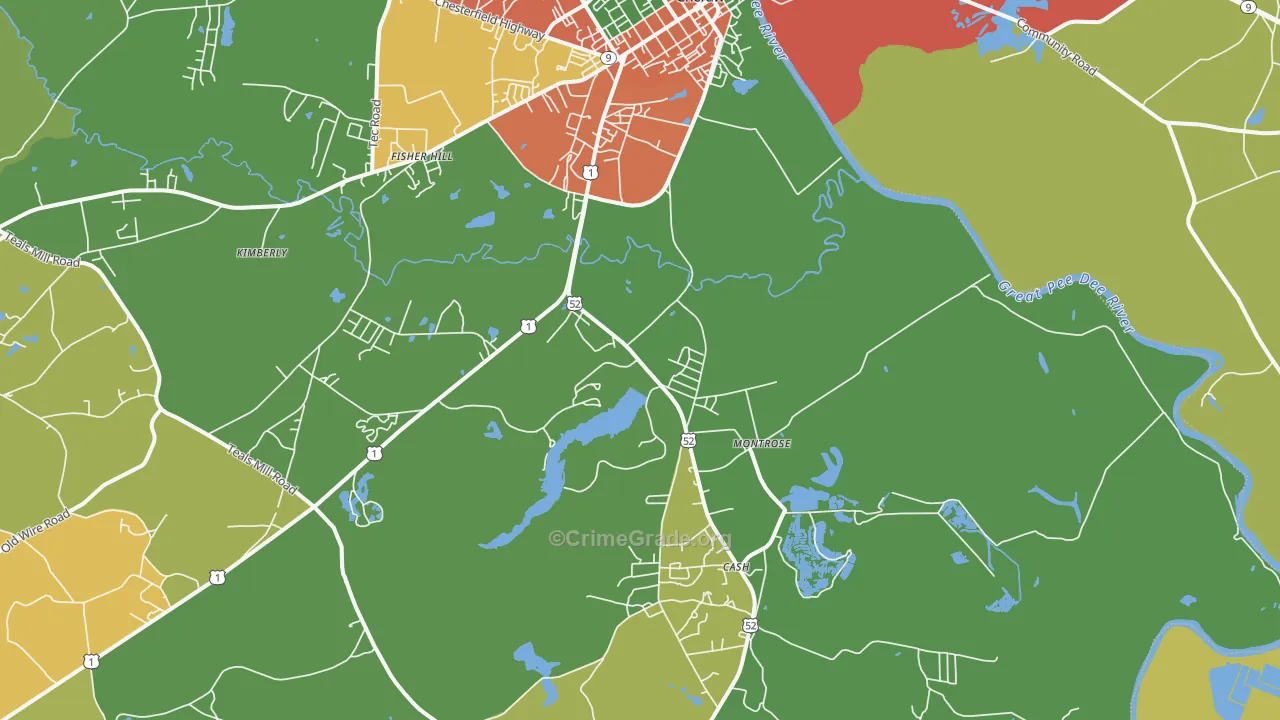 Montrose, SC Map of Drug-Related Crime Rates