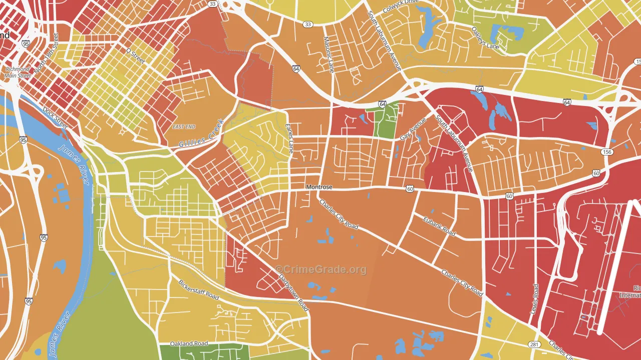 Montrose, VA Map of Drug-Related Crime Rates