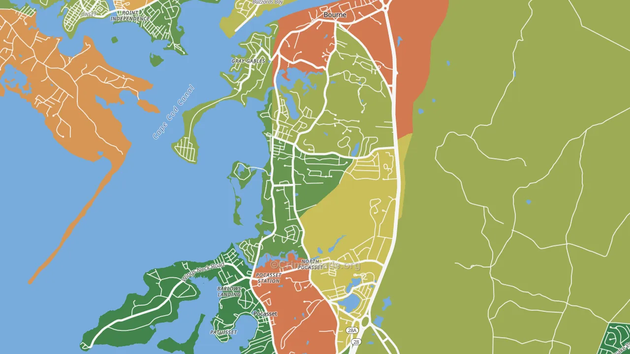 Monument Beach, MA Map of Drug-Related Crime Rates