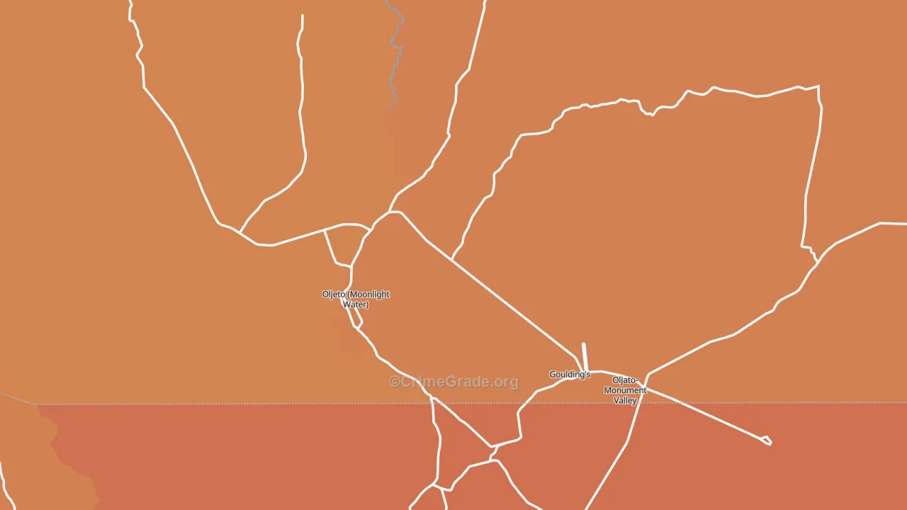 Monument Valley, UT Map of Drug-Related Crime Rates
