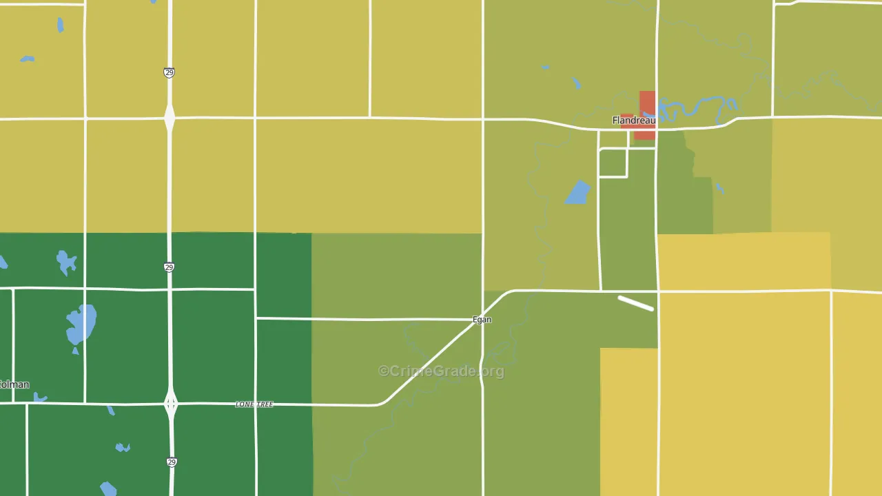 Moody County, SD Map of Drug-Related Crime Rates