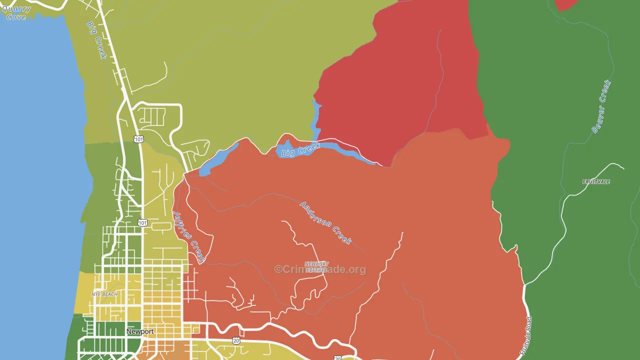 Moody, OR Map of Drug-Related Crime Rates