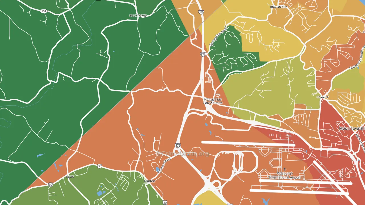 Moon, PA Map of Drug-Related Crime Rates