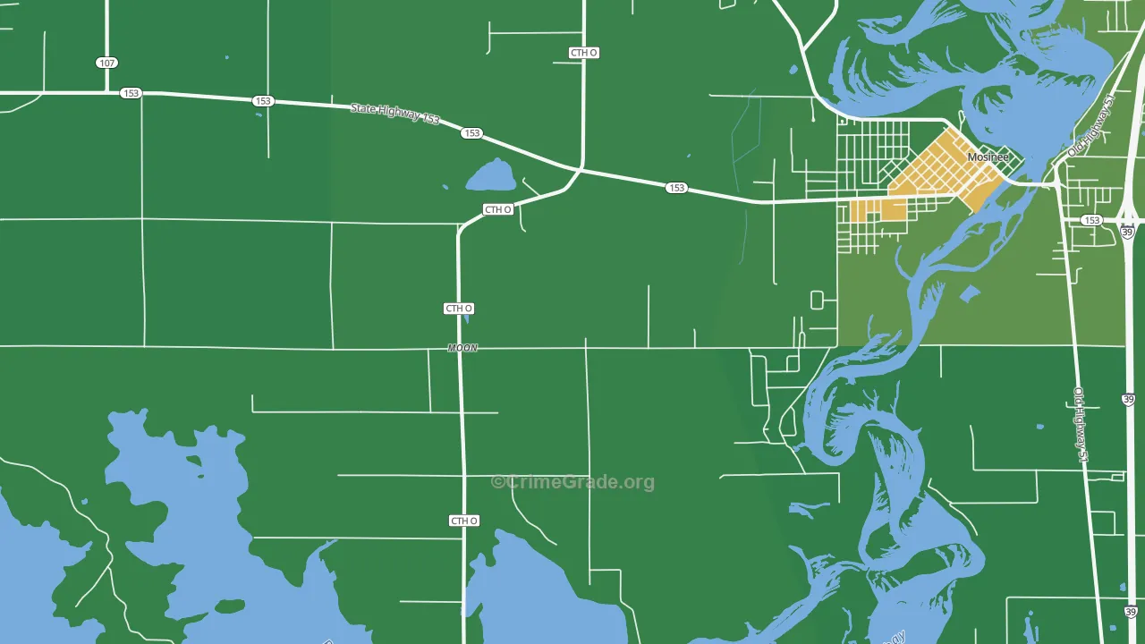 Moon, WI Map of Drug-Related Crime Rates
