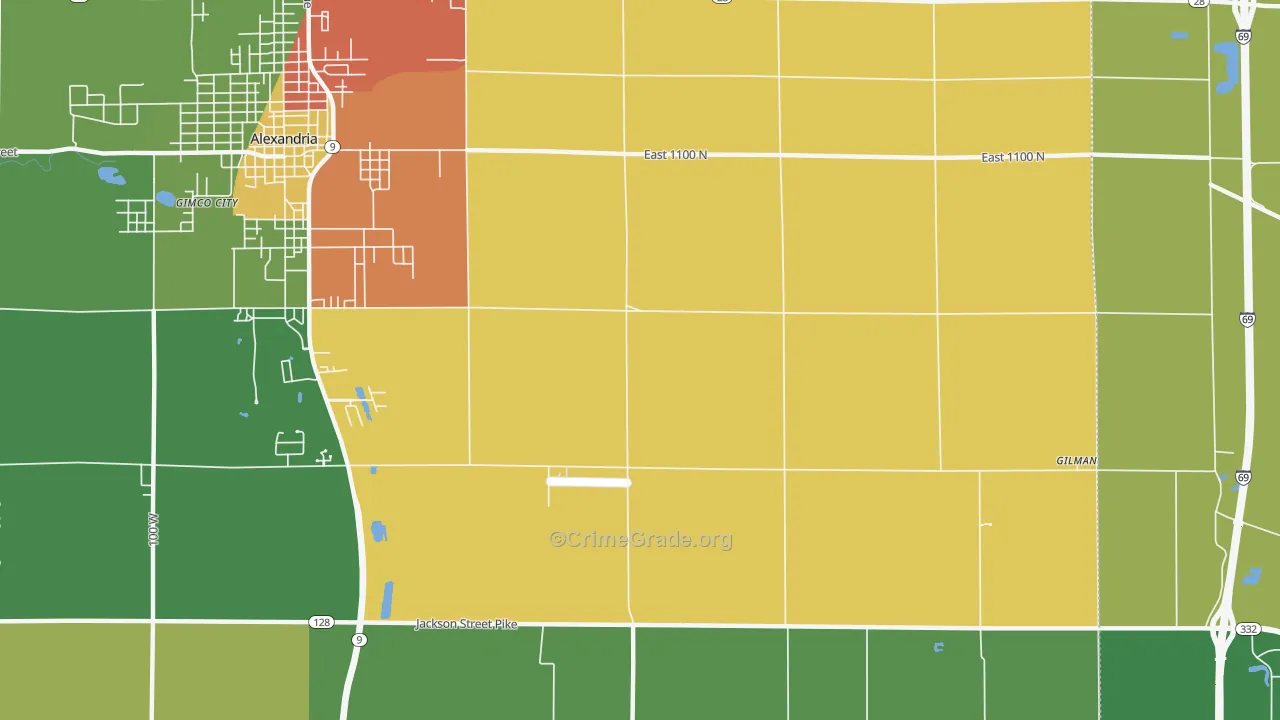 Moonville, IN Map of Drug-Related Crime Rates