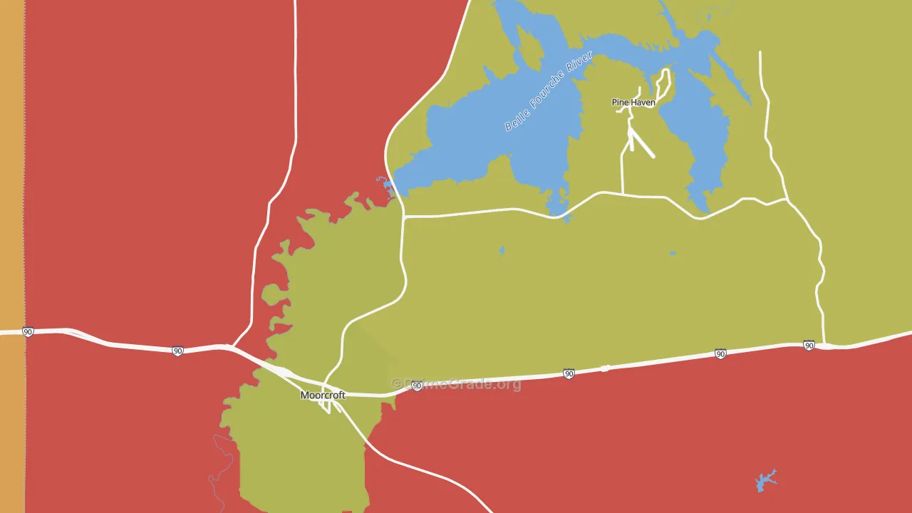 Moorcroft, WY Map of Drug-Related Crime Rates