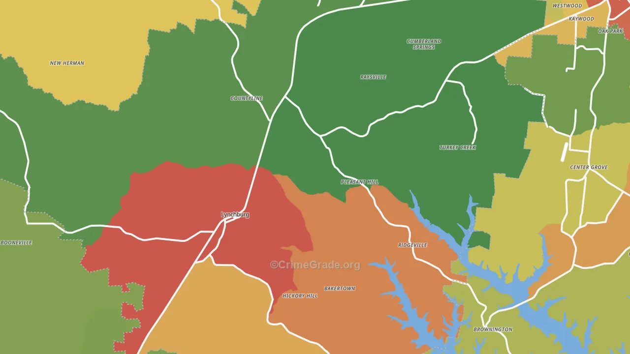 Moore County, TN Map of Drug-Related Crime Rates