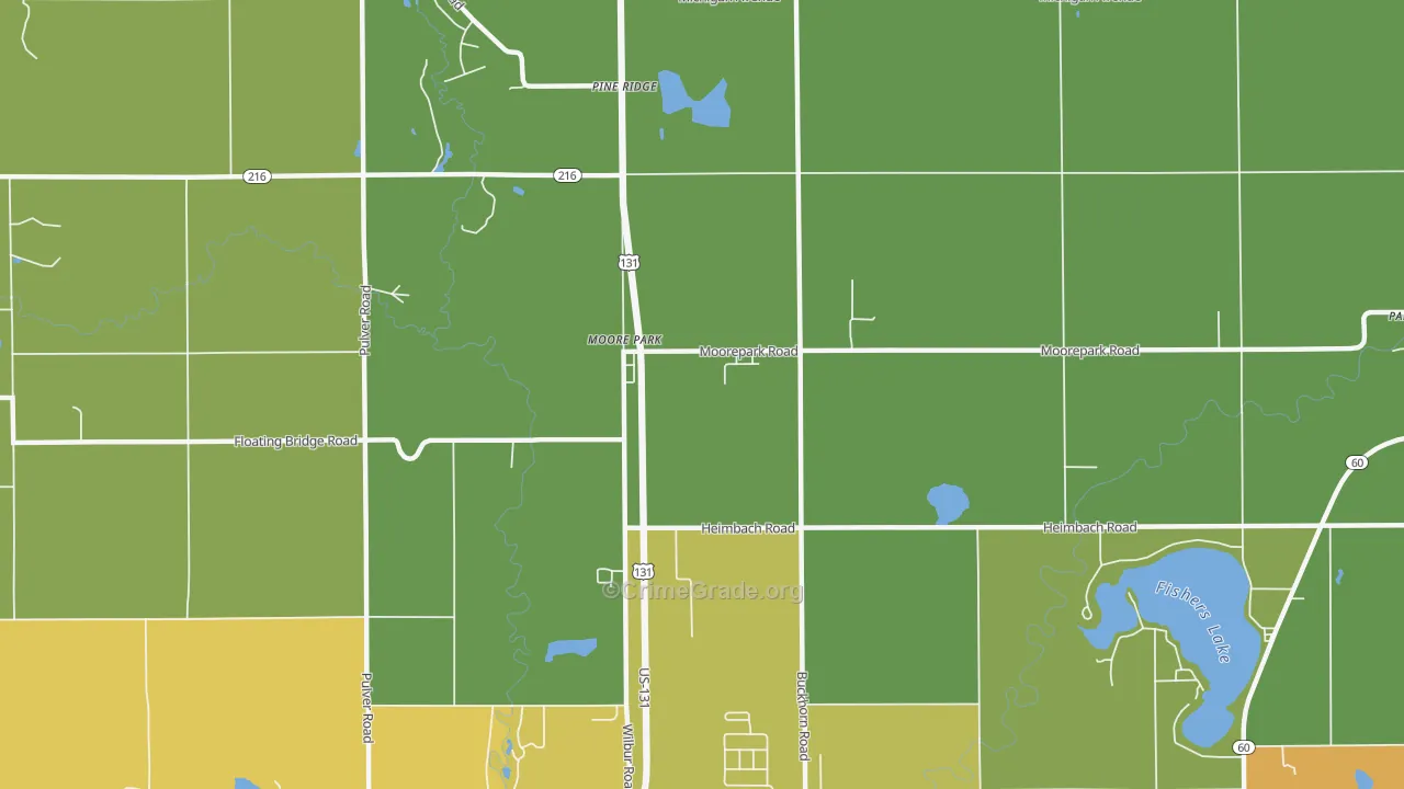 Moore Park, MI Map of Drug-Related Crime Rates