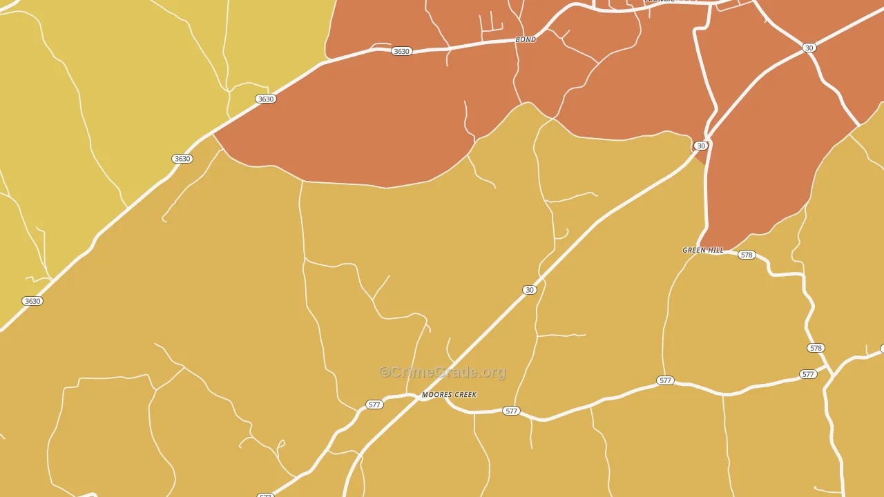 Moores Creek, KY Map of Drug-Related Crime Rates