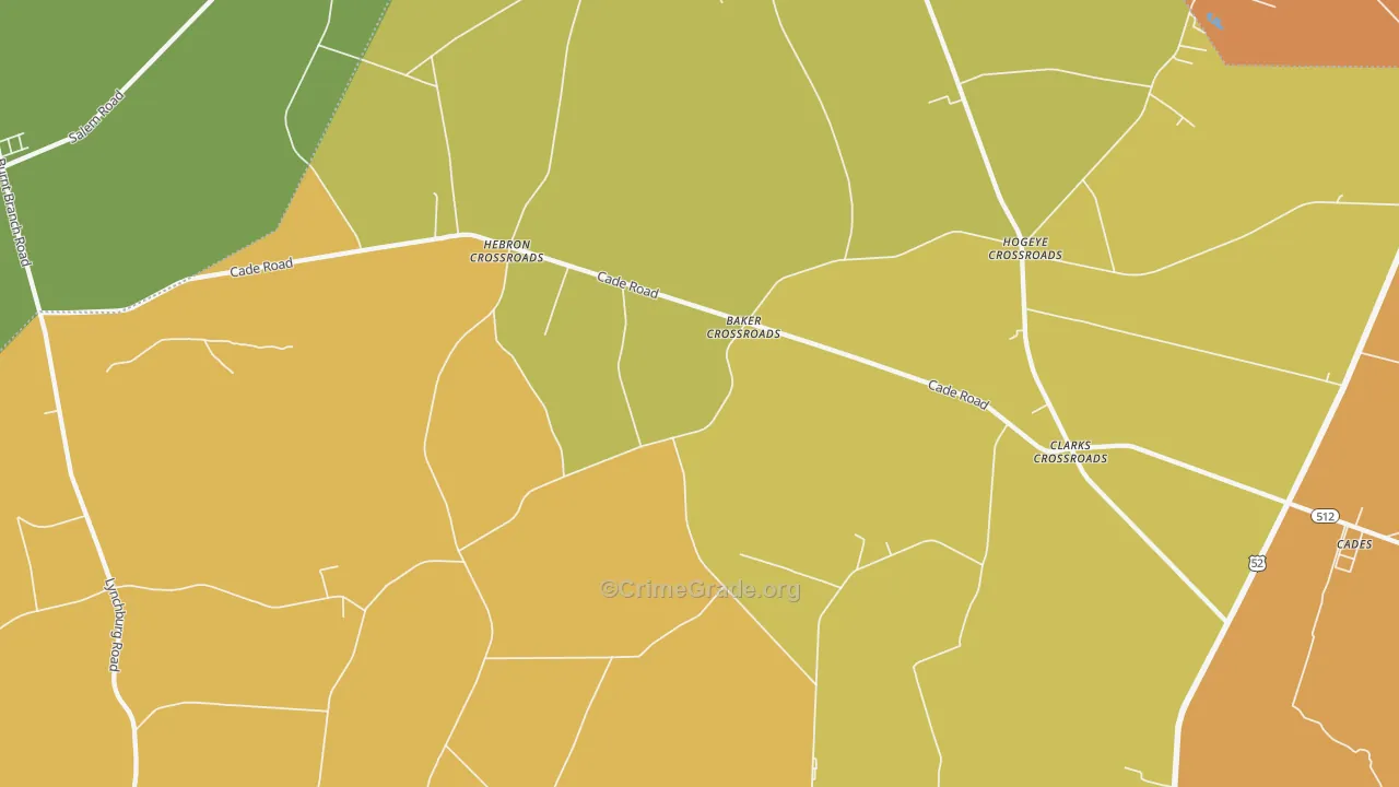 Moores Crossroads, SC Map of Drug-Related Crime Rates