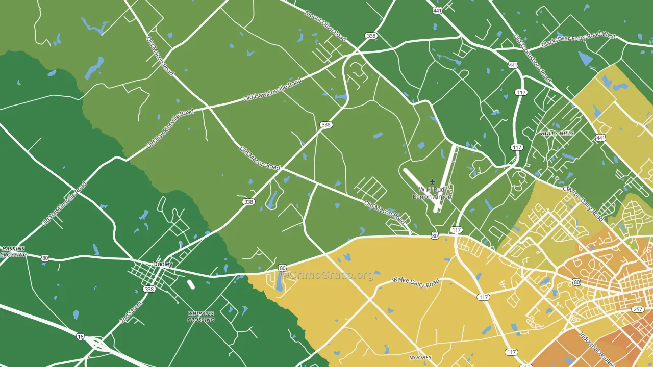 Moores, GA Map of Drug-Related Crime Rates