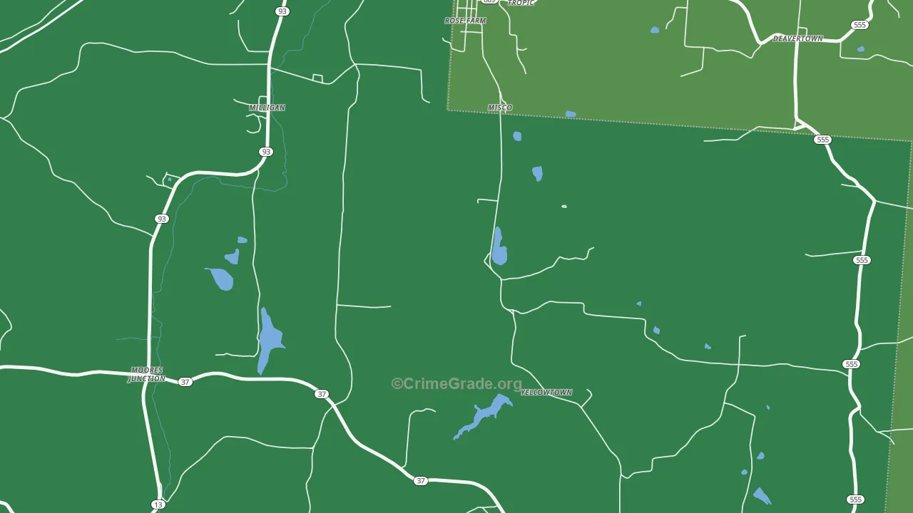 Moores Junction, OH Map of Drug-Related Crime Rates