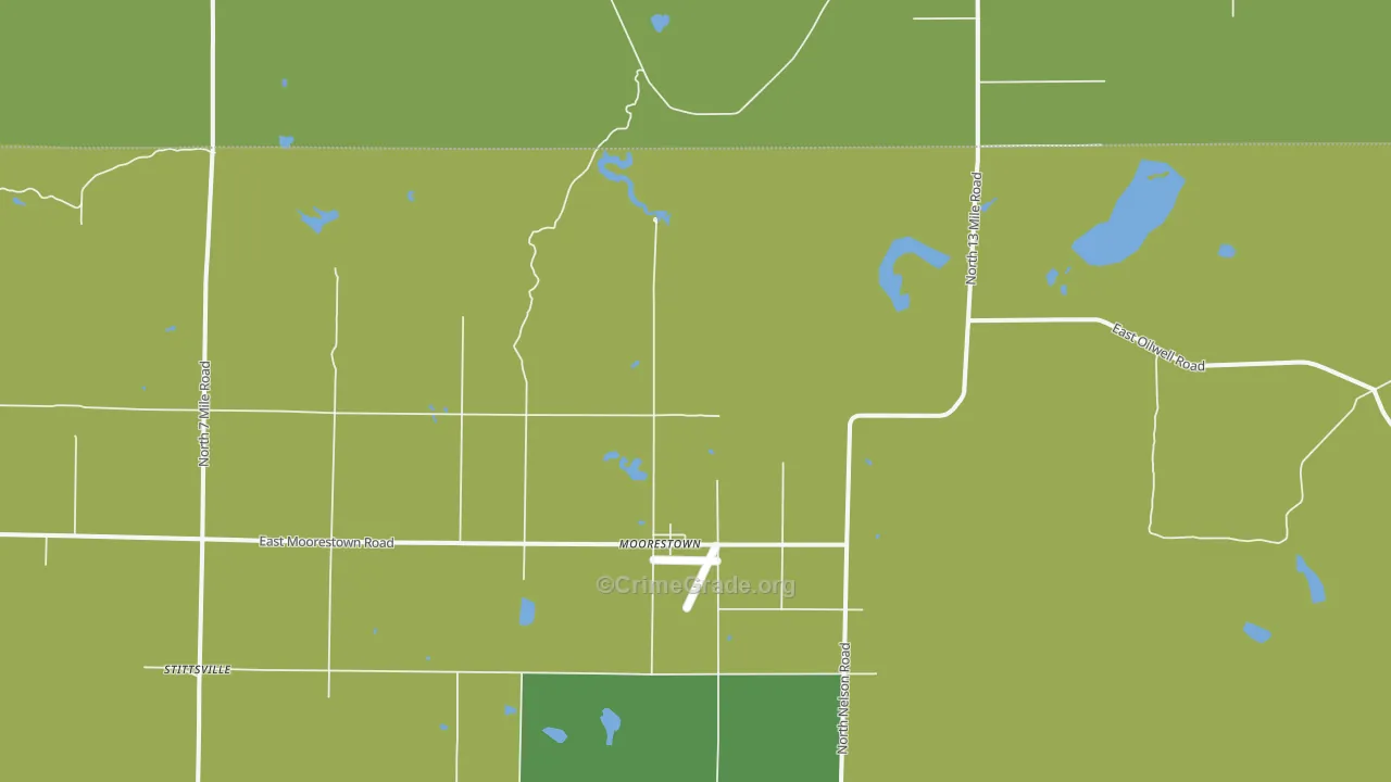 Moorestown, MI Map of Drug-Related Crime Rates