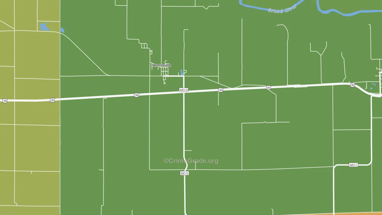 Mooresville, MO Map of Drug-Related Crime Rates