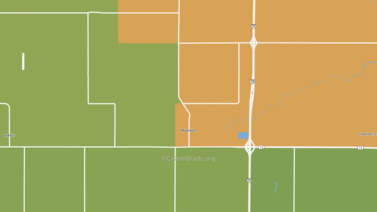 Mooreton, ND Map of Drug-Related Crime Rates