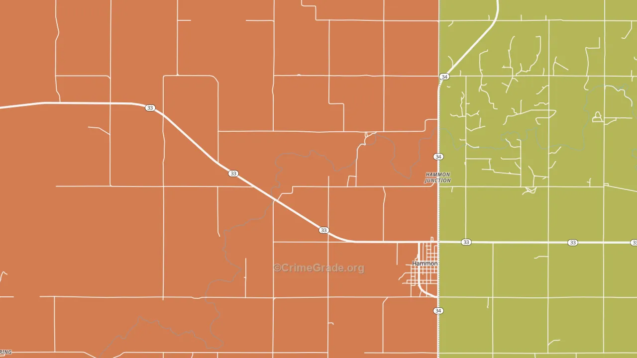 Moorewood, OK Map of Drug-Related Crime Rates
