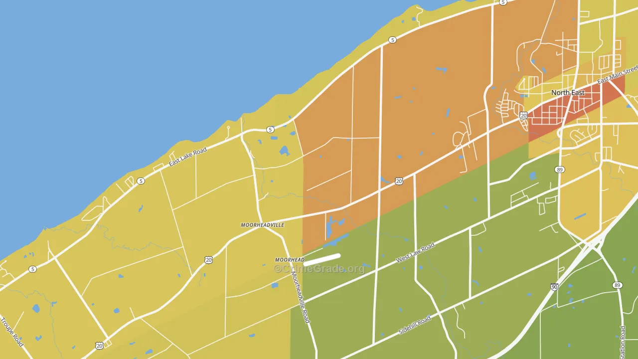 Moorheadville, PA Map of Drug-Related Crime Rates
