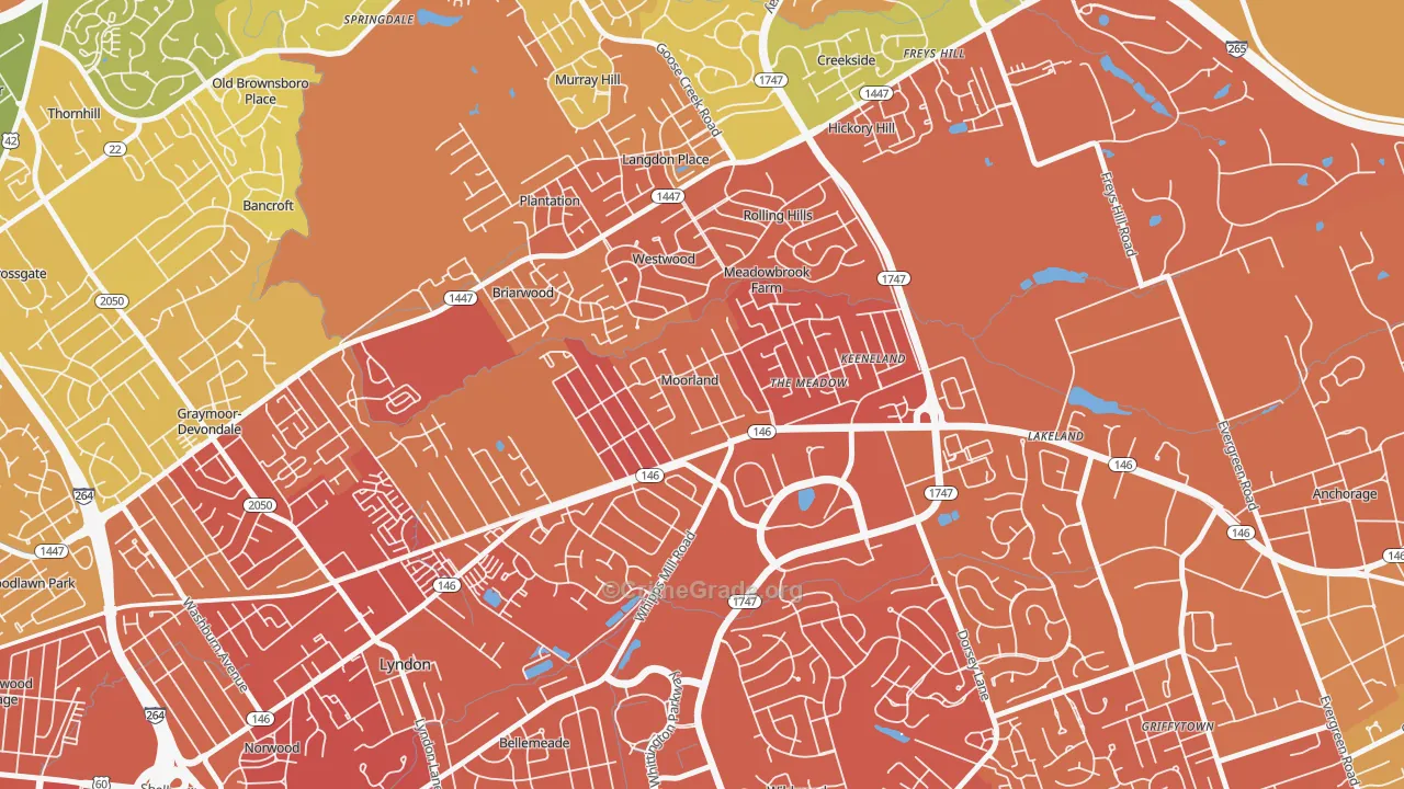 Moorland, KY Map of Drug-Related Crime Rates