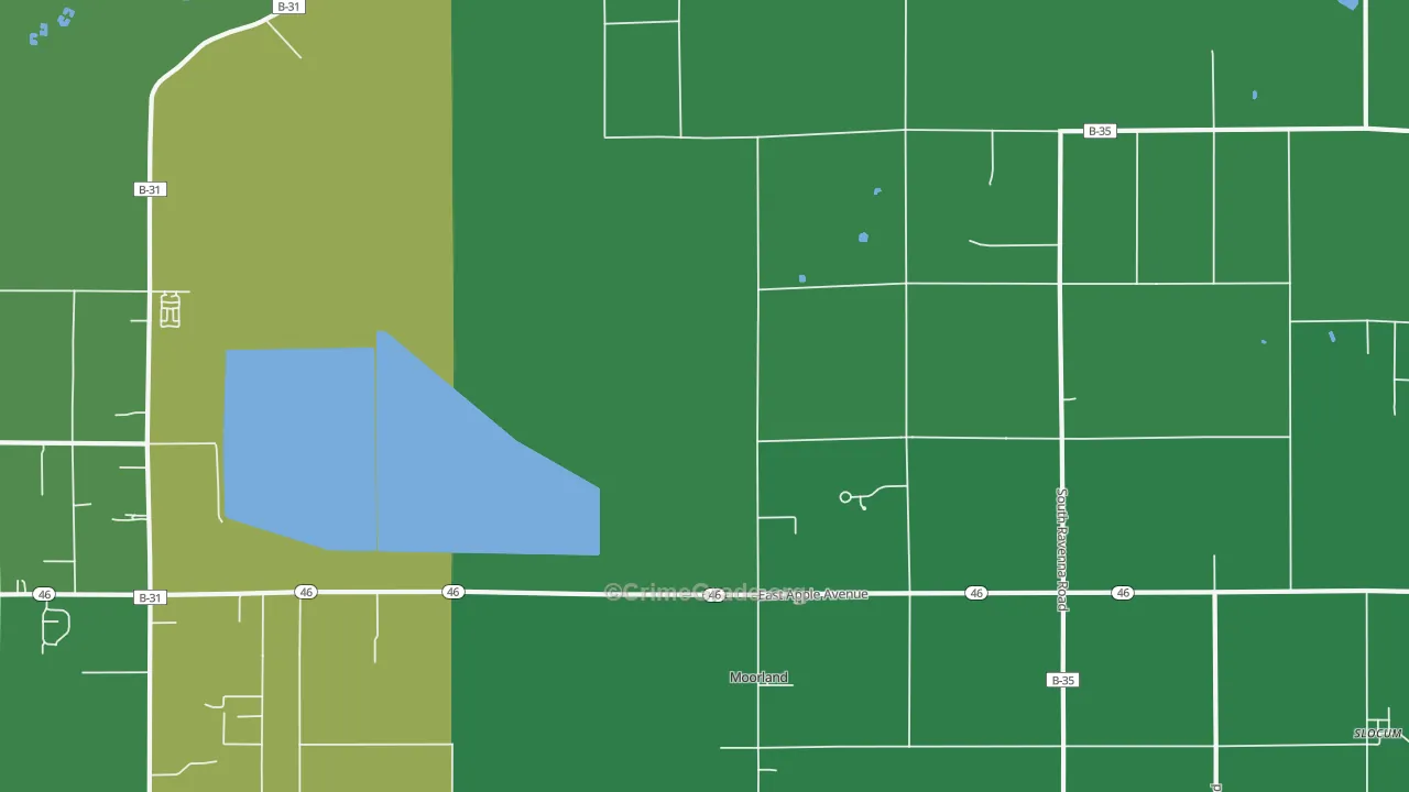 Moorland, MI Map of Drug-Related Crime Rates