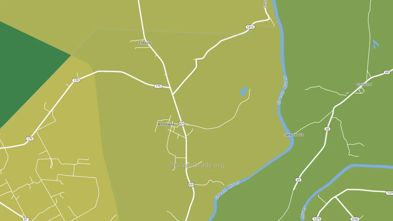 Moorman, KY Map of Drug-Related Crime Rates