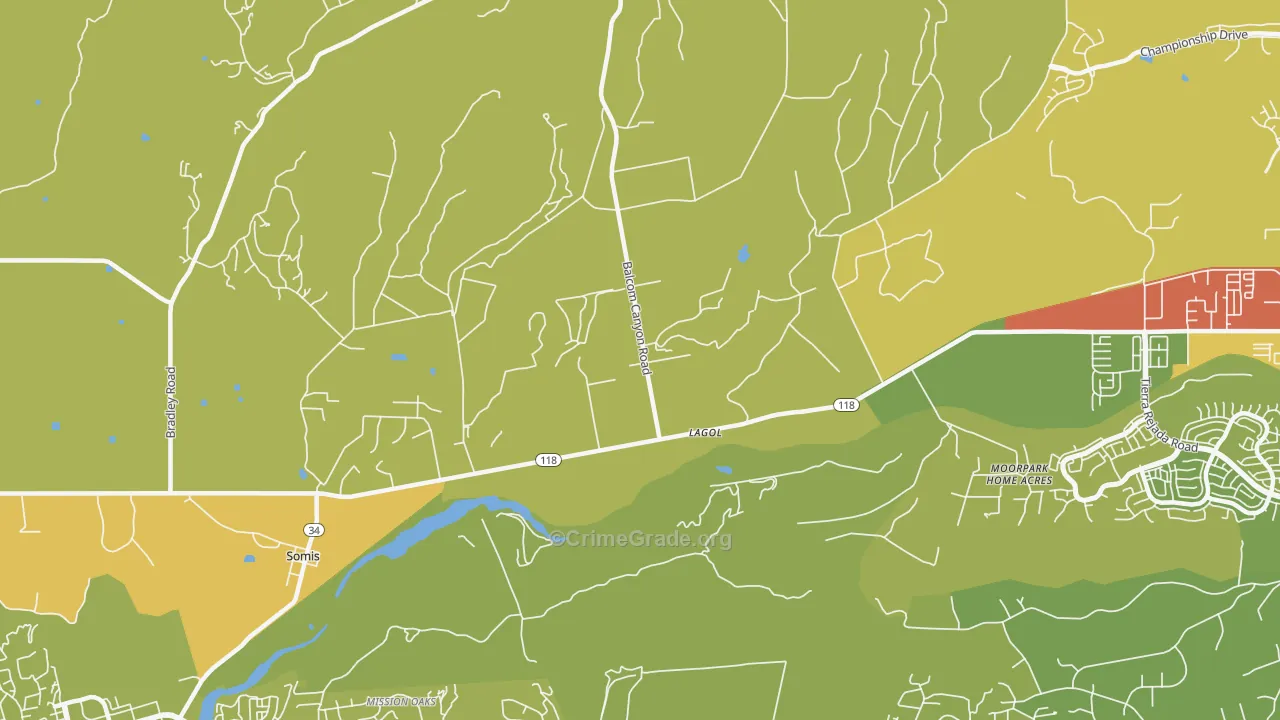 Moorpark Home Acres, CA Map of Drug-Related Crime Rates