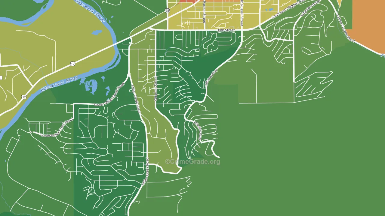 Moose Can Gully, Missoula, MT Map of Drug-Related Crime Rates