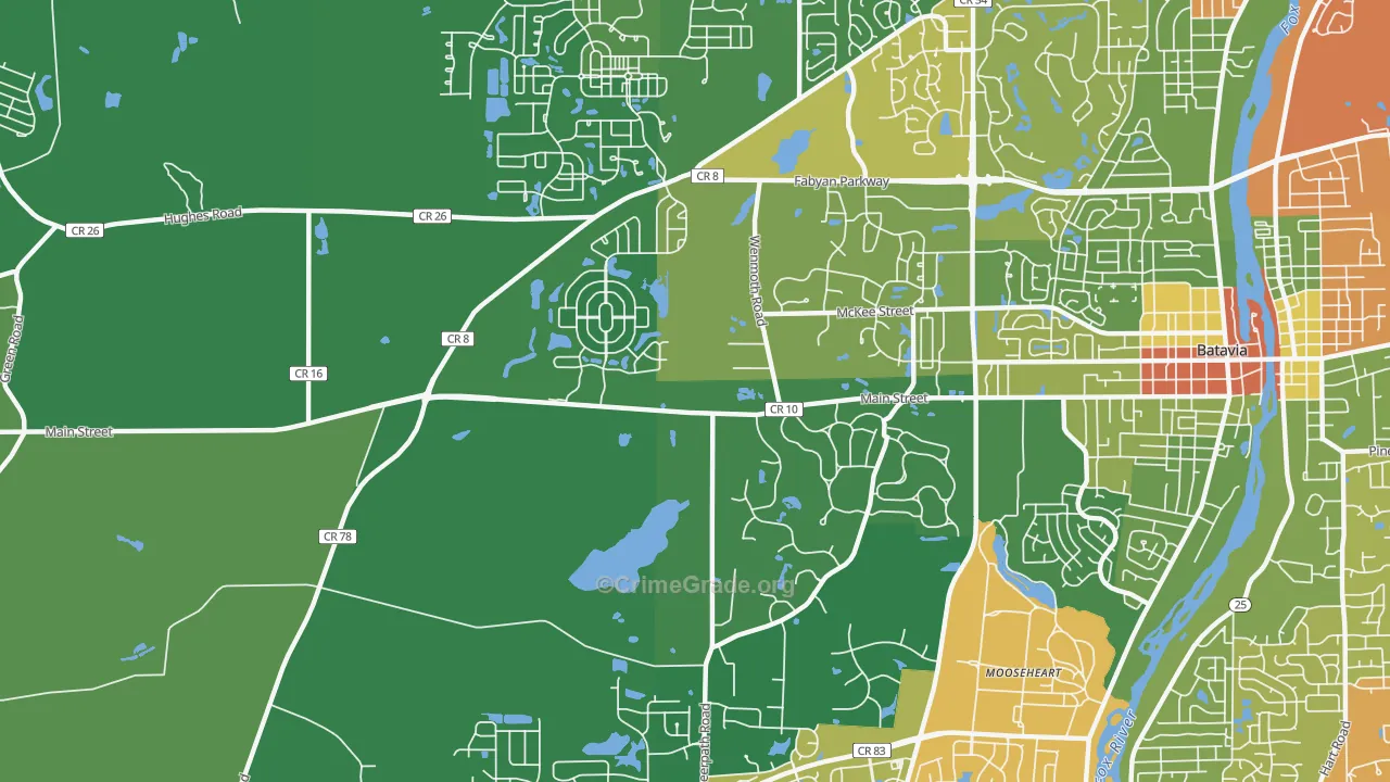 Mooseheart, IL Map of Drug-Related Crime Rates