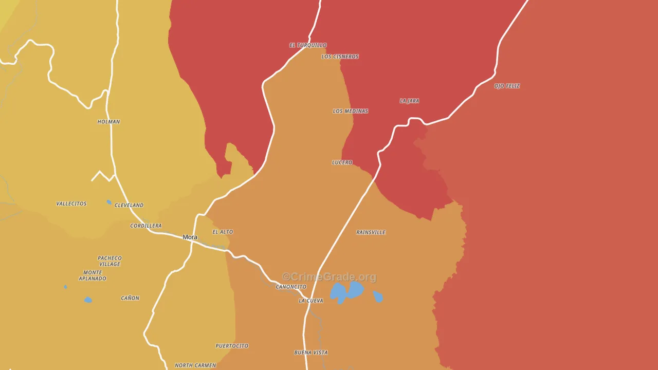 Mora County, NM Map of Drug-Related Crime Rates