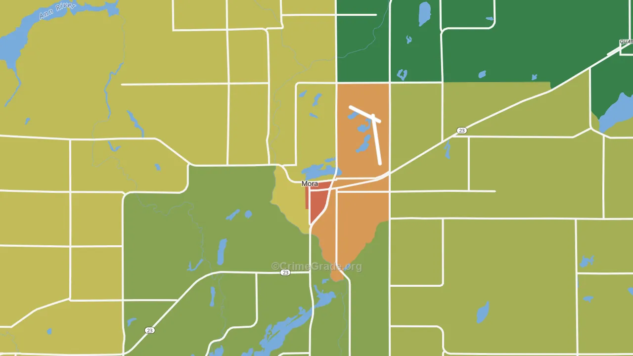Mora, MN Map of Drug-Related Crime Rates