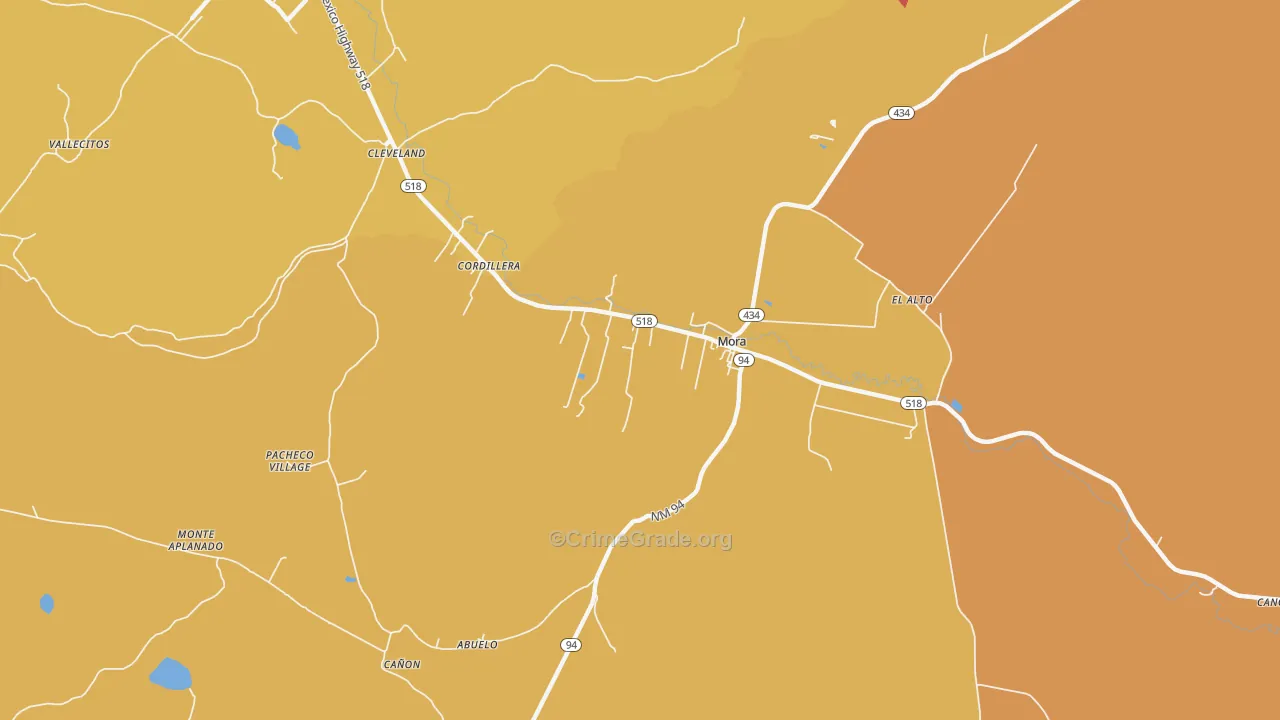 Mora, NM Map of Drug-Related Crime Rates