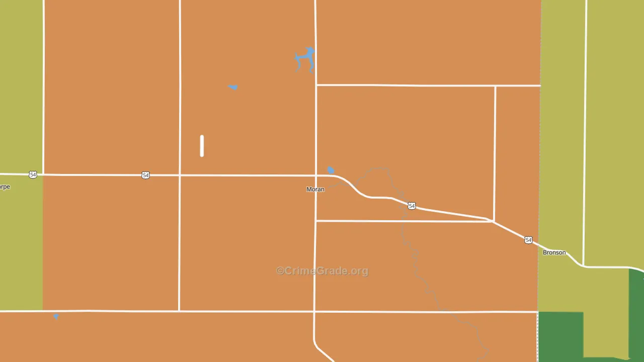 Moran, KS Map of Drug-Related Crime Rates